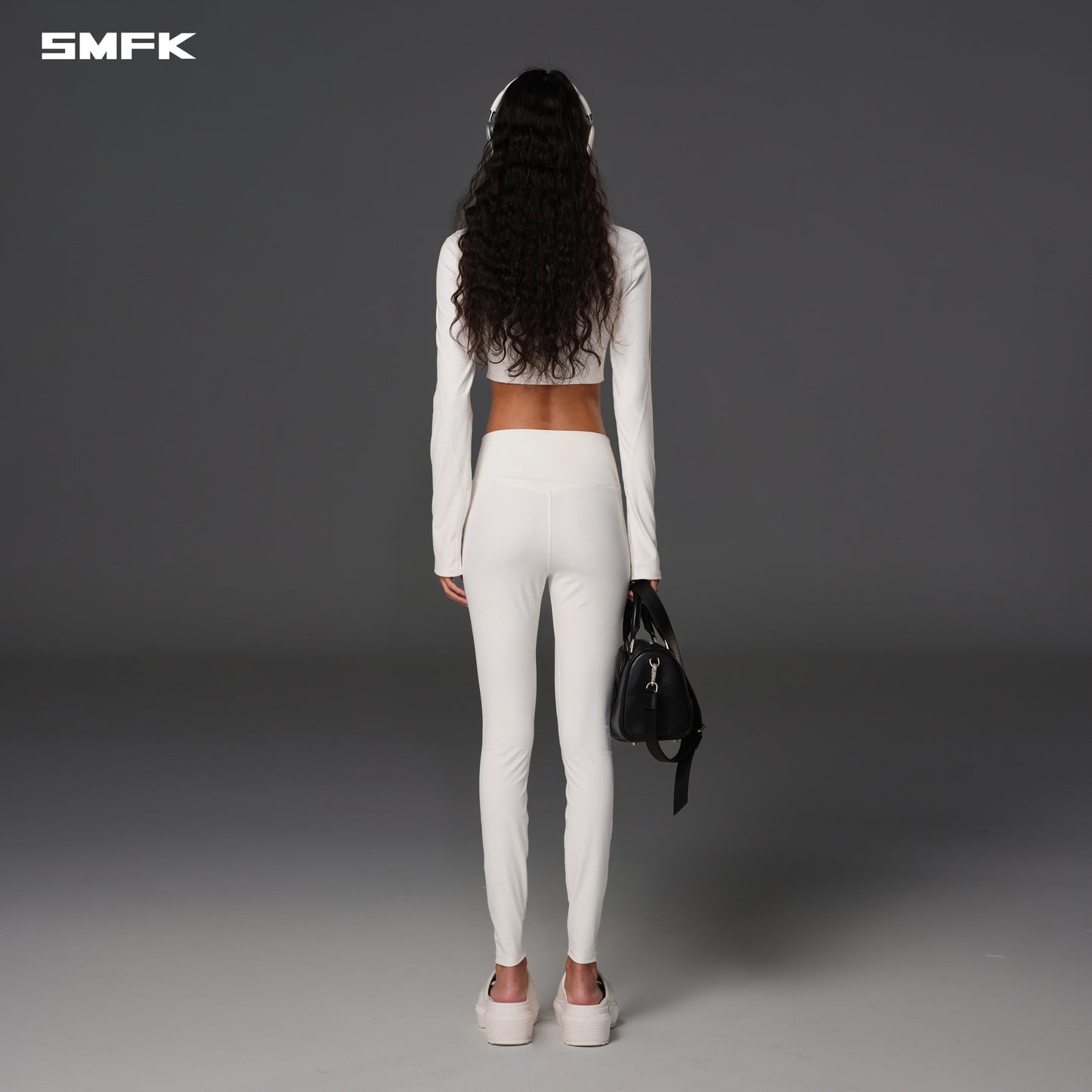 SMFK Focus Gym Taper Pants Lycra Nylon Cloud White