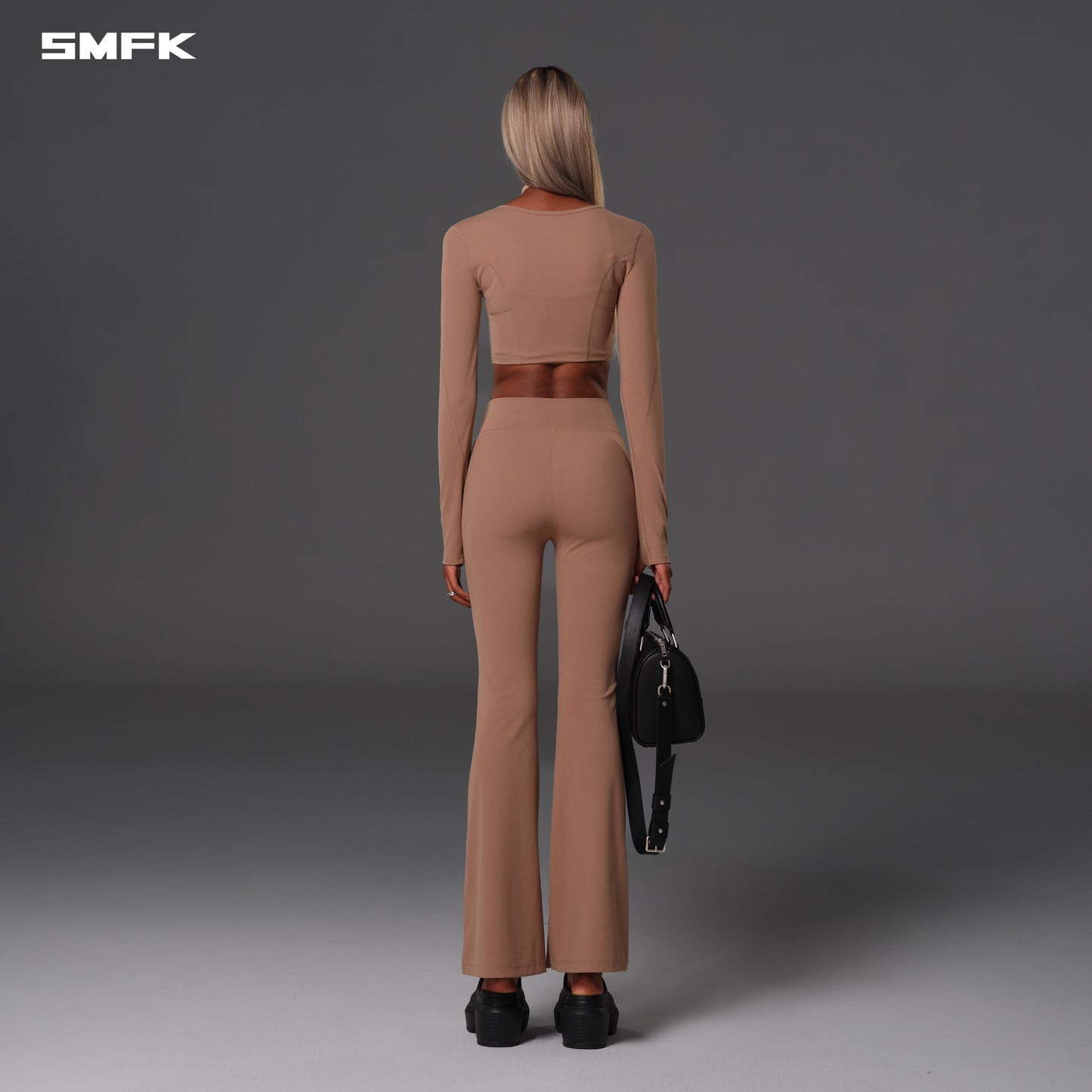 SMFK Focus Gym Mermaid Pants Lycra Nylon Wild Brown