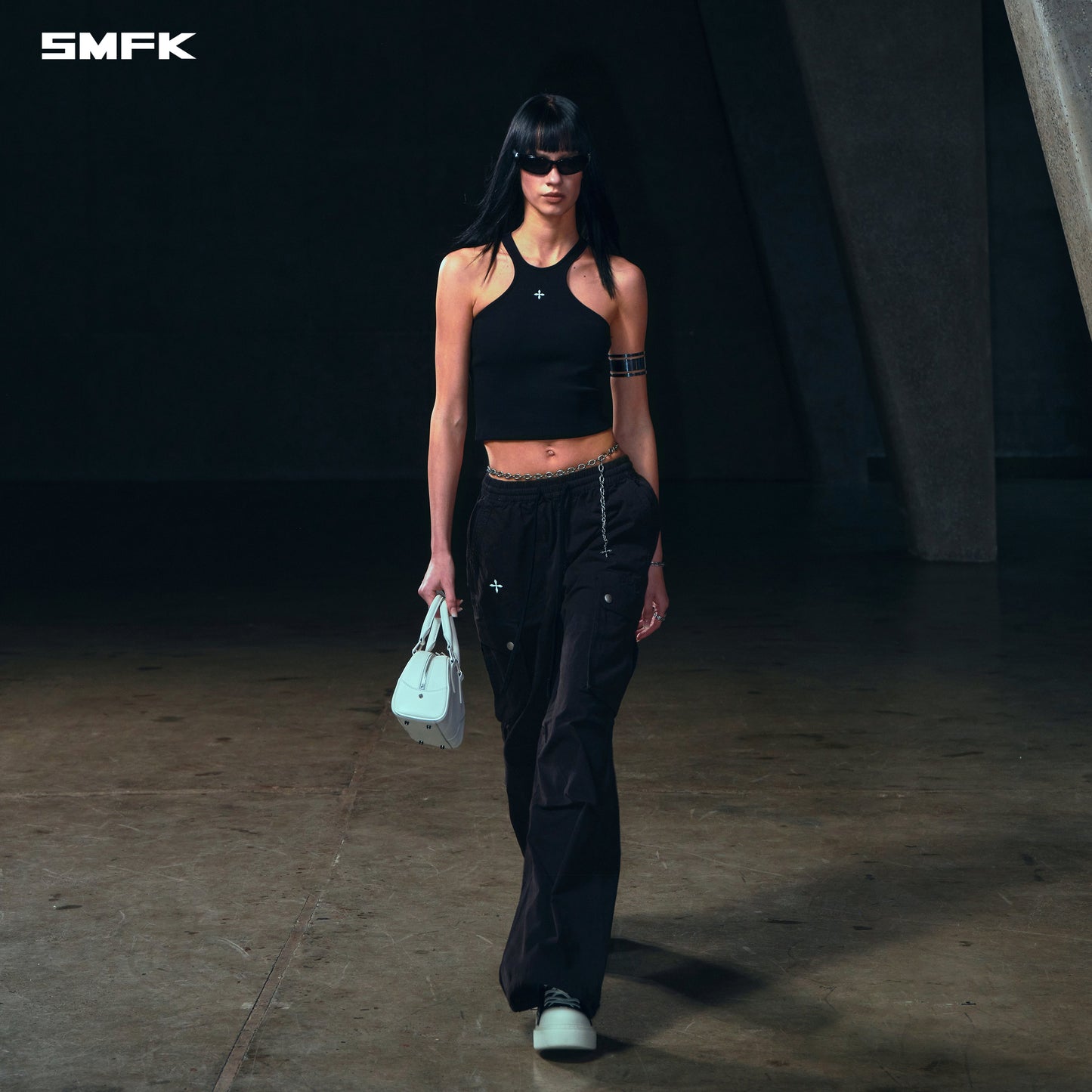 SMFK Poise X-Neck Tank / Cotton Wild Black