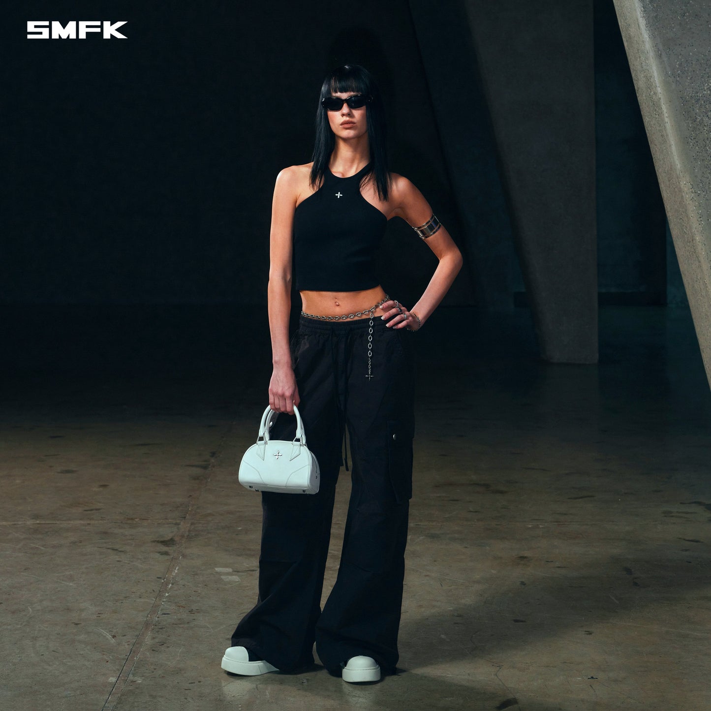 SMFK Poise X-Neck Tank / Cotton Wild Black