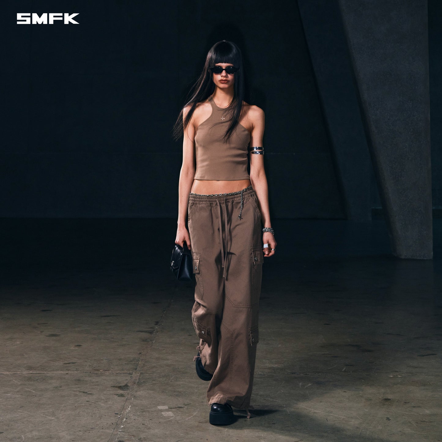 SMFK Poise X-Neck Tank / Cotton Wild Brown