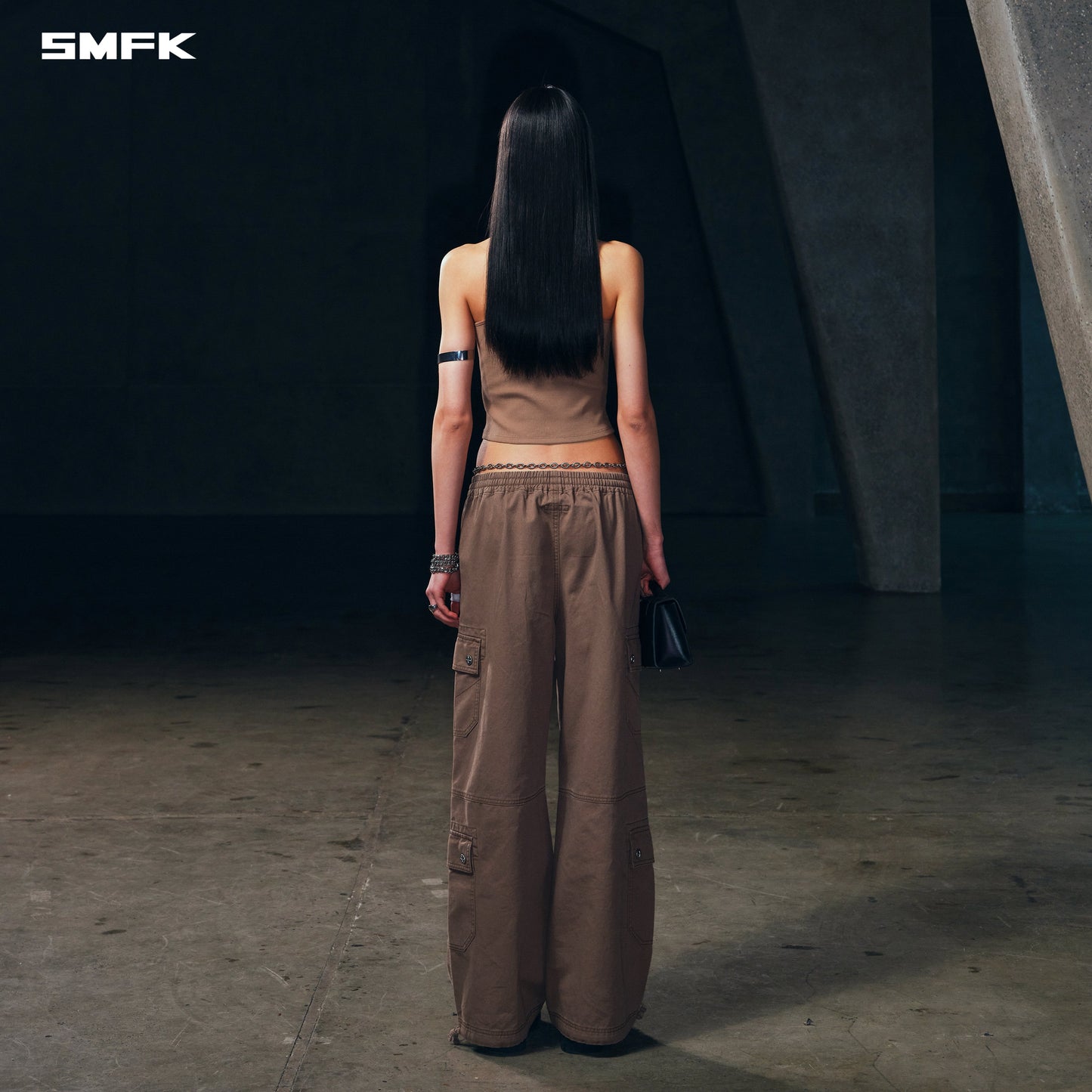 SMFK Poise X-Neck Tank / Cotton Wild Brown