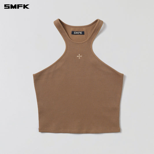 SMFK Poise X-Neck Tank / Cotton Wild Brown