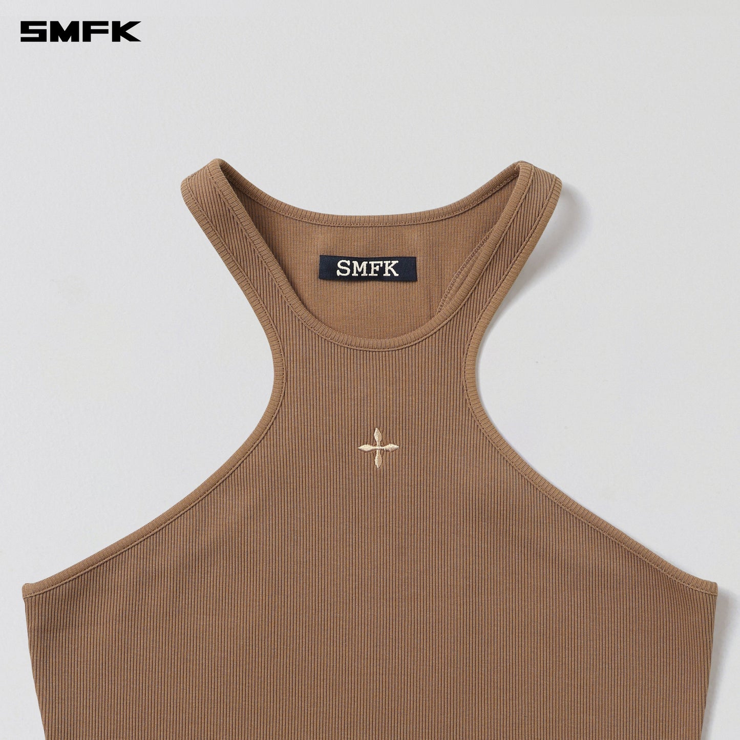 SMFK Poise X-Neck Tank / Cotton Wild Brown