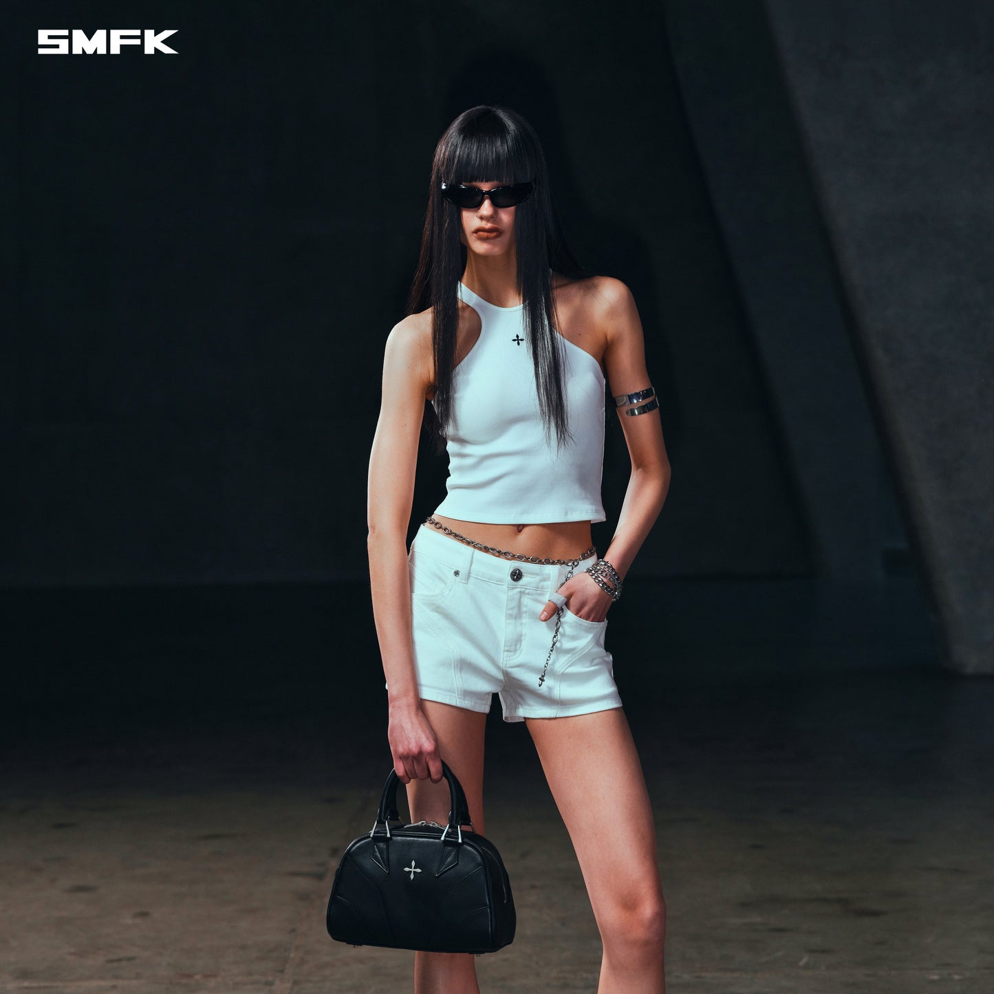 SMFK Poise X-Neck Tank / Cotton Cloud White