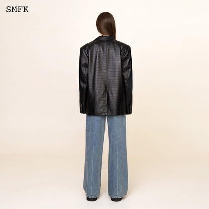 SMFK WildWorld Vintage Leather Black Crocodile Suit