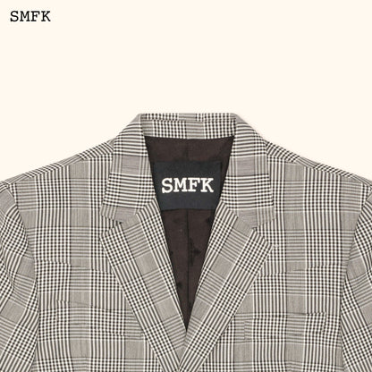 SMFK Compass Vintage Plaid Woolen Grey Suit