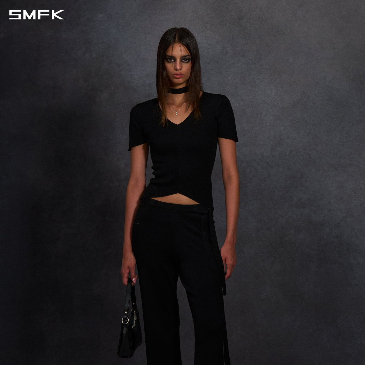 SMFK Myth Aeolus Evening Knit Tee Lenzing Tencel+Silk+Cotton Wild Black