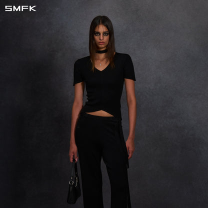 SMFK Myth Aeolus Evening Knit Tee Lenzing Tencel+Silk+Cotton Wild Black