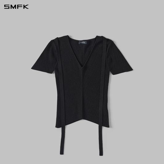 SMFK Myth Aeolus Evening Knit Tee Lenzing Tencel+Silk+Cotton Wild Black