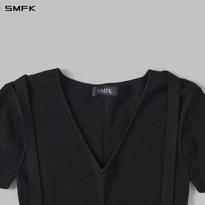SMFK Myth Aeolus Evening Knit Tee Lenzing Tencel+Silk+Cotton Wild Black