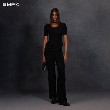 SMFK Myth Aeolus Galaxy Evening Knit Tee Starry Velvet Galaxy Black