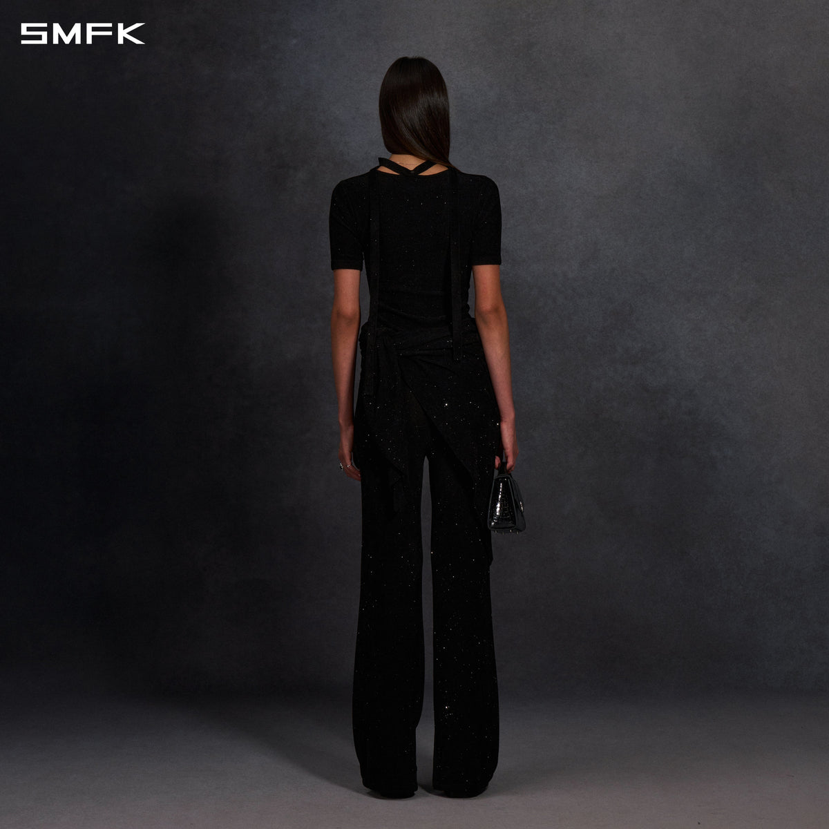 SMFK Myth Aeolus Galaxy Evening Knit Tee Starry Velvet Galaxy Black