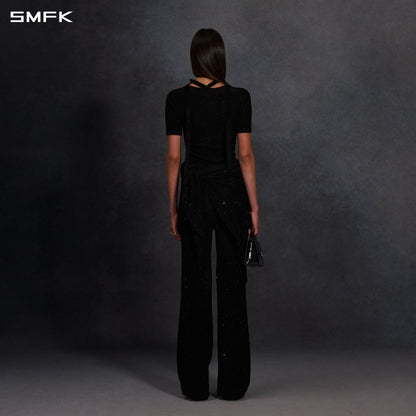 SMFK Myth Aeolus Galaxy Evening Knit Tee Starry Velvet Galaxy Black