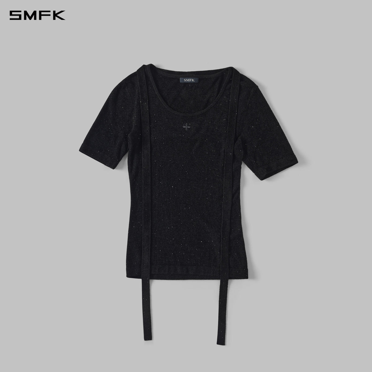 SMFK Myth Aeolus Galaxy Evening Knit Tee Starry Velvet Galaxy Black