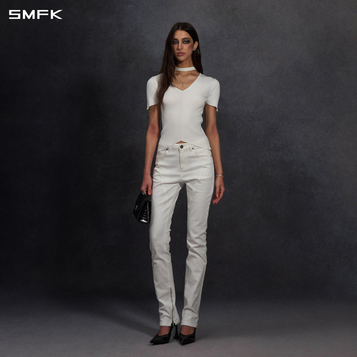 SMFK Myth Aeolus Evening Knit Tee Lenzing Tencel+Silk+Cotton Cloud White