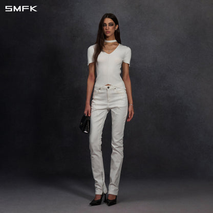 SMFK Myth Aeolus Evening Knit Tee Lenzing Tencel+Silk+Cotton Cloud White