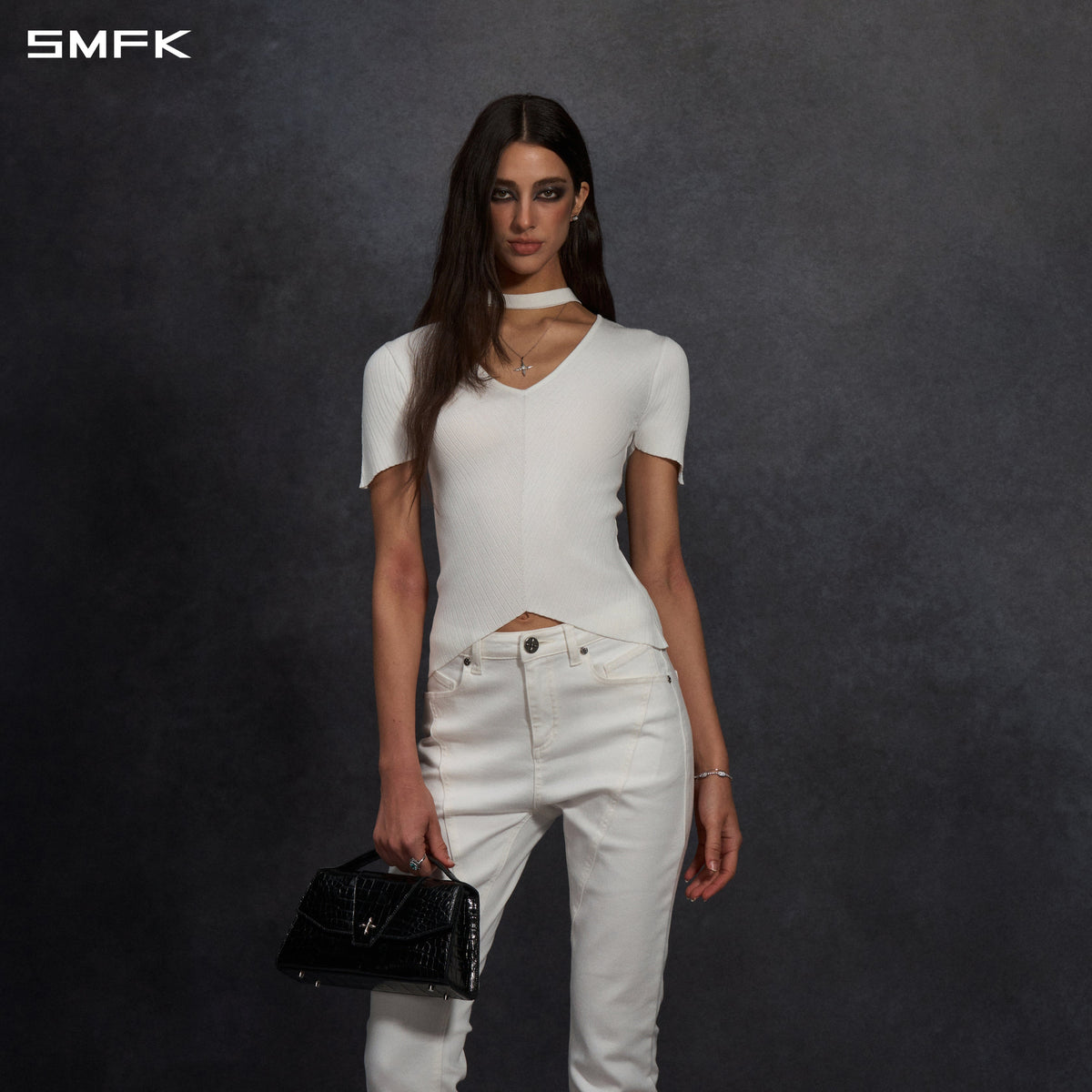 SMFK Myth Aeolus Evening Knit Tee Lenzing Tencel+Silk+Cotton Cloud White