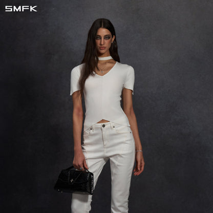 SMFK Myth Aeolus Evening Knit Tee Lenzing Tencel+Silk+Cotton Cloud White