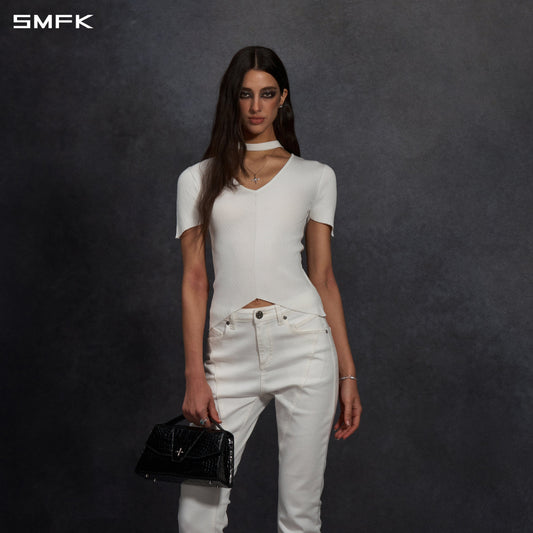 SMFK Myth Aeolus Evening Knit Tee Lenzing Tencel+Silk+Cotton Cloud White