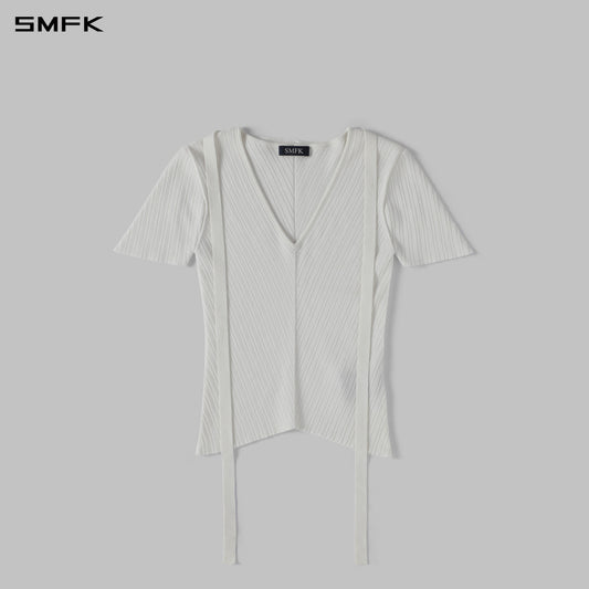 SMFK Myth Aeolus Evening Knit Tee Lenzing Tencel+Silk+Cotton Cloud White