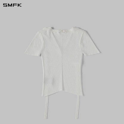 SMFK Myth Aeolus Evening Knit Tee Lenzing Tencel+Silk+Cotton Cloud White