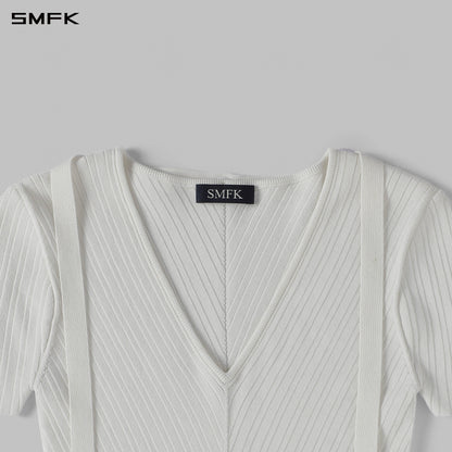 SMFK Myth Aeolus Evening Knit Tee Lenzing Tencel+Silk+Cotton Cloud White