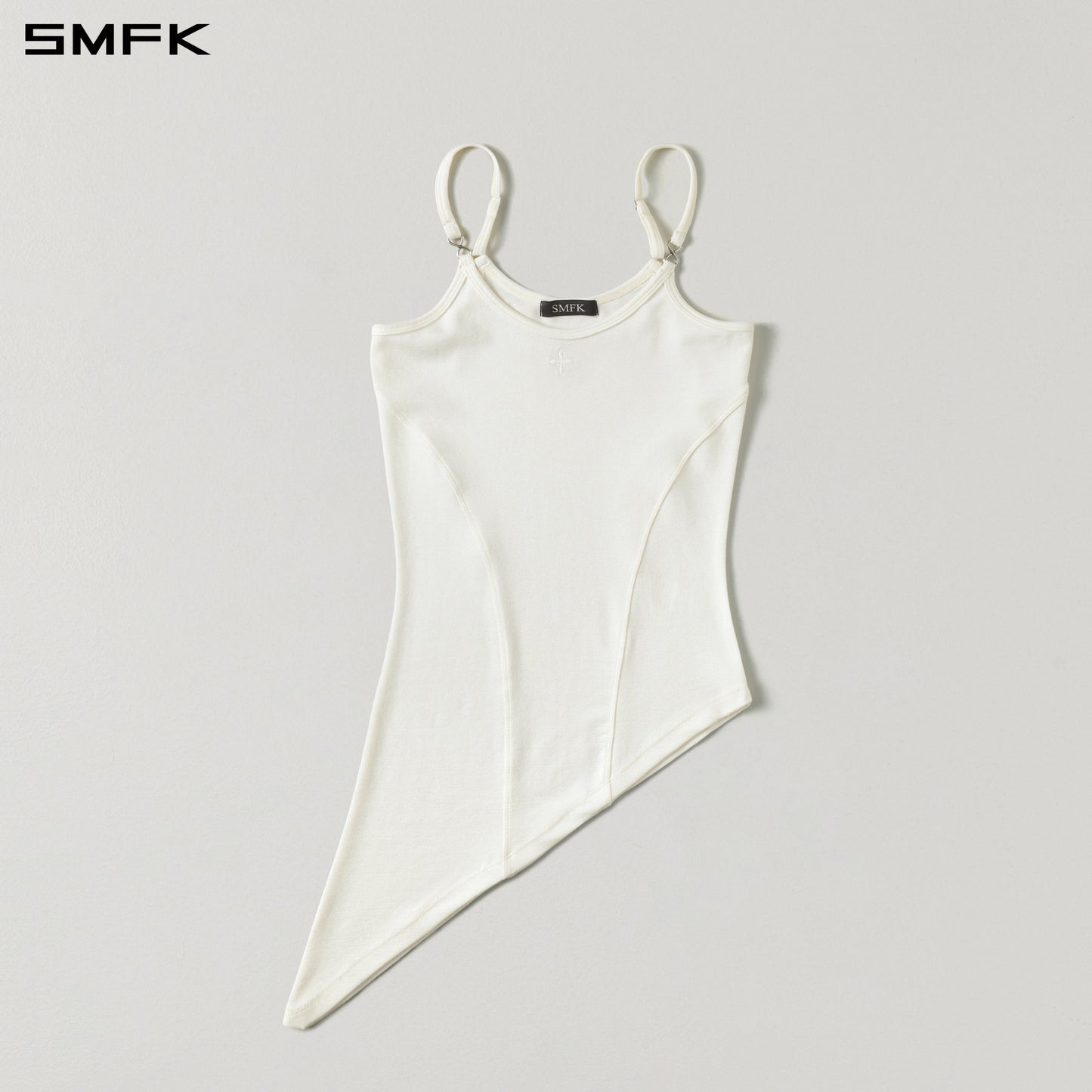 SMFK Myth Aeolus Asymmetry Camisole Lenzing Tencel+Wool Cloud White