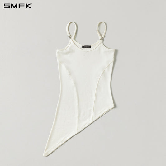 SMFK Myth Aeolus Asymmetry Camisole Lenzing Tencel+Wool Cloud White
