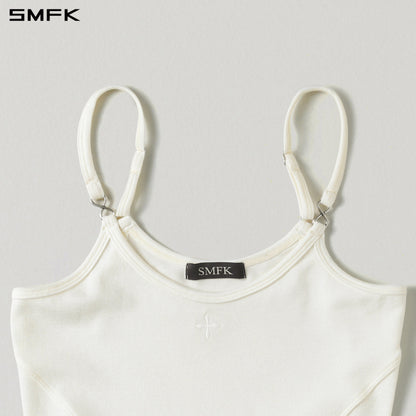 SMFK Myth Aeolus Asymmetry Camisole Lenzing Tencel+Wool Cloud White