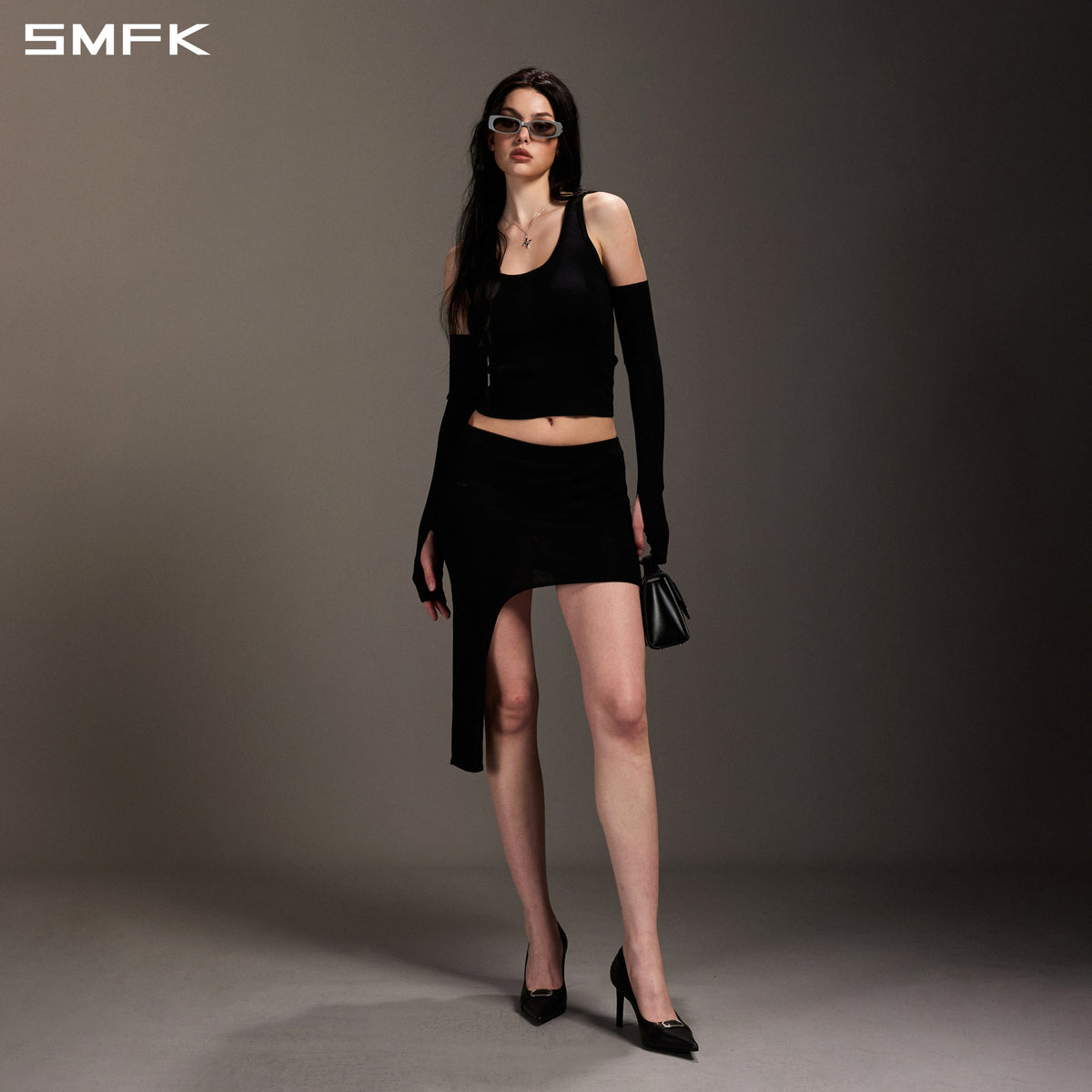SMFK Myth Seer Slim Knit Vest Tencel+Silk Wild Black