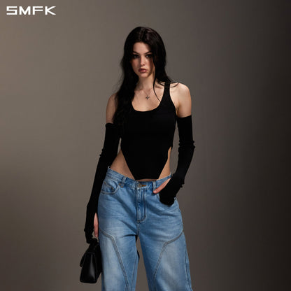 SMFK Myth Siren Slim Knit Vest Tencel+Silk Wild Black