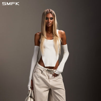 SMFK Myth Siren Slim Knit Vest Tencel+Silk Cloud White