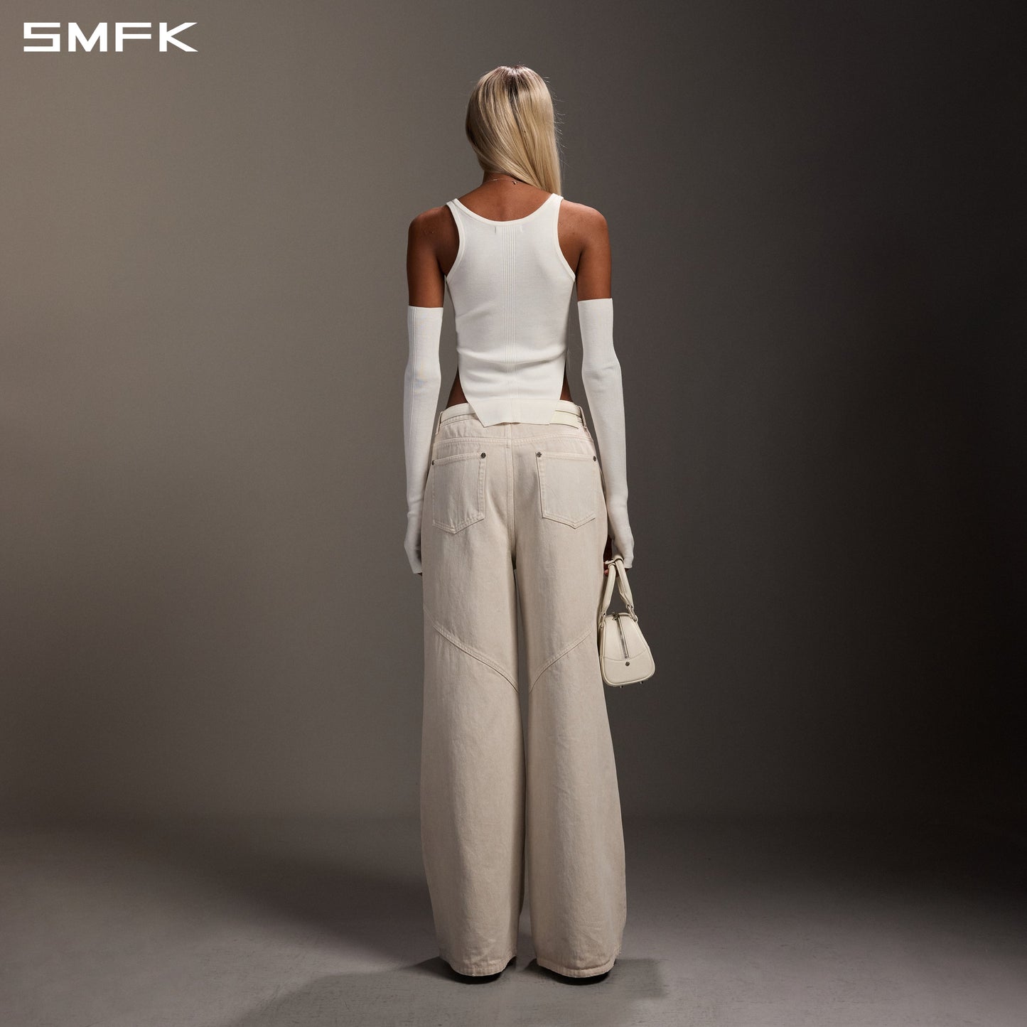SMFK Myth Siren Slim Knit Vest Tencel+Silk Cloud White