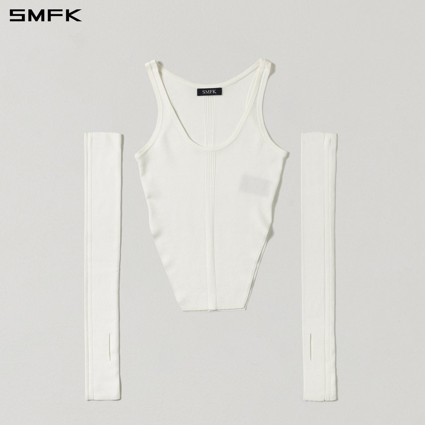SMFK Myth Siren Slim Knit Vest Tencel+Silk Cloud White