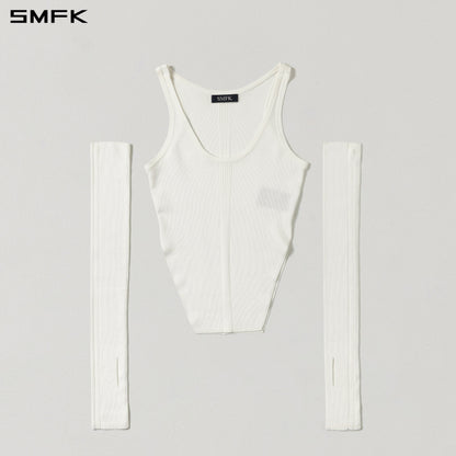 SMFK Myth Siren Slim Knit Vest Tencel+Silk Cloud White