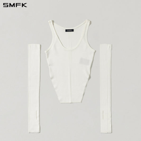 SMFK Myth Siren Slim Knit Vest Tencel+Silk Cloud White