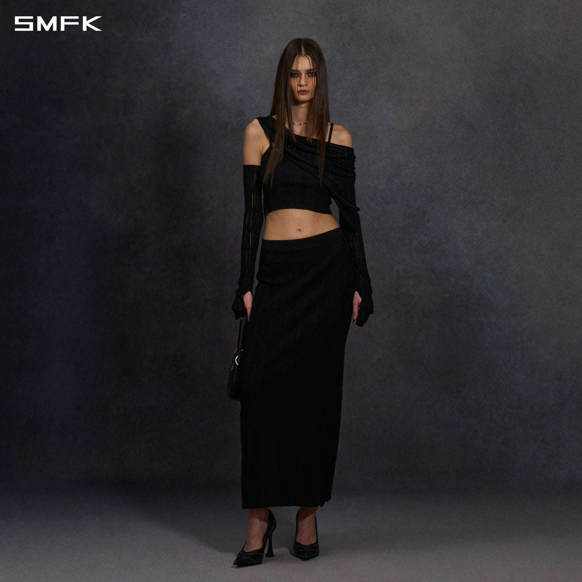 SMFK Myth Siren Cruise Knit Camisole Suit Lenzing Tencel+Silk+Cotton Wild Black
