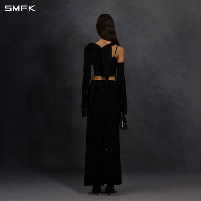 SMFK Myth Siren Cruise Knit Camisole Suit Starry Velvet Galaxy Black