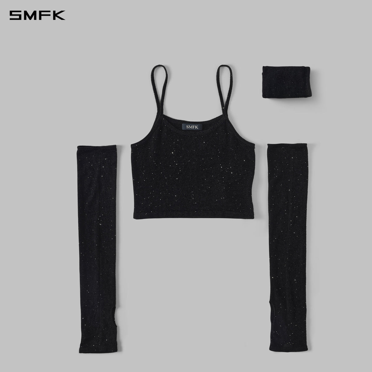 SMFK Myth Siren Cruise Knit Camisole Suit Starry Velvet Galaxy Black