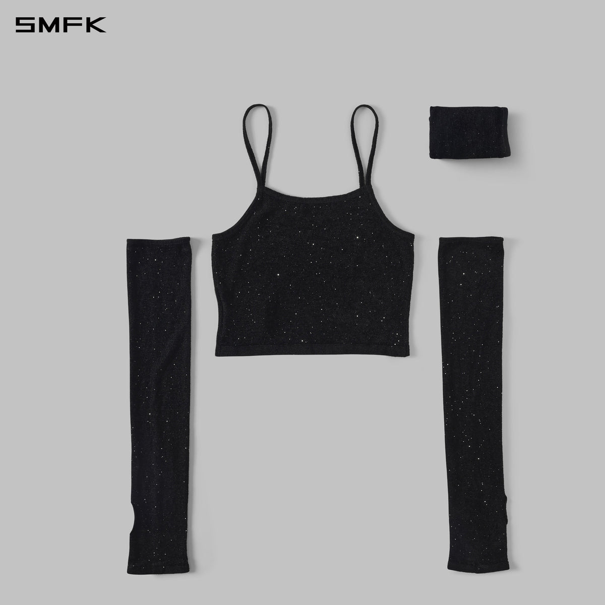 SMFK Myth Siren Cruise Knit Camisole Suit Starry Velvet Galaxy Black