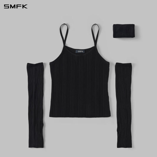 SMFK Myth Siren Cruise Knit Camisole Suit Lenzing Tencel+Silk+Cotton Wild Black