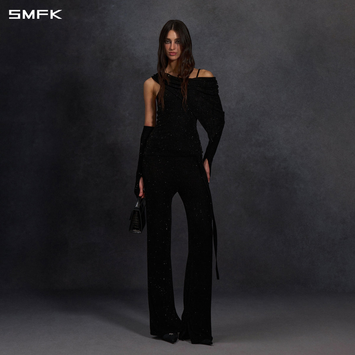 SMFK Myth Siren Cruise Knit Camisole Suit Starry Velvet Galaxy Black