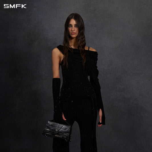 SMFK Myth Siren Cruise Knit Camisole Suit Starry Velvet Galaxy Black
