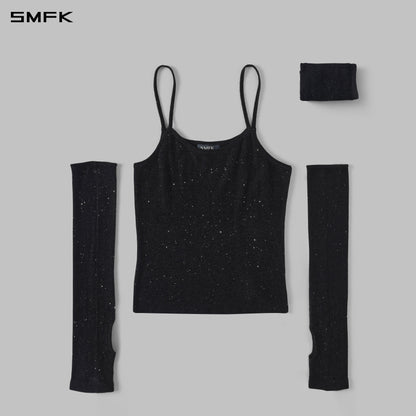 SMFK Myth Siren Cruise Knit Camisole Suit Starry Velvet Galaxy Black