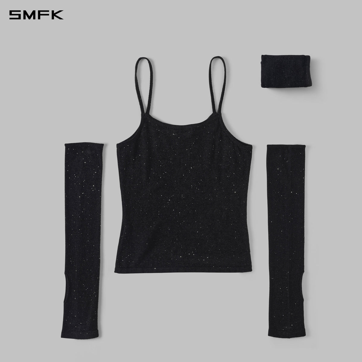SMFK Myth Siren Cruise Knit Camisole Suit Starry Velvet Galaxy Black