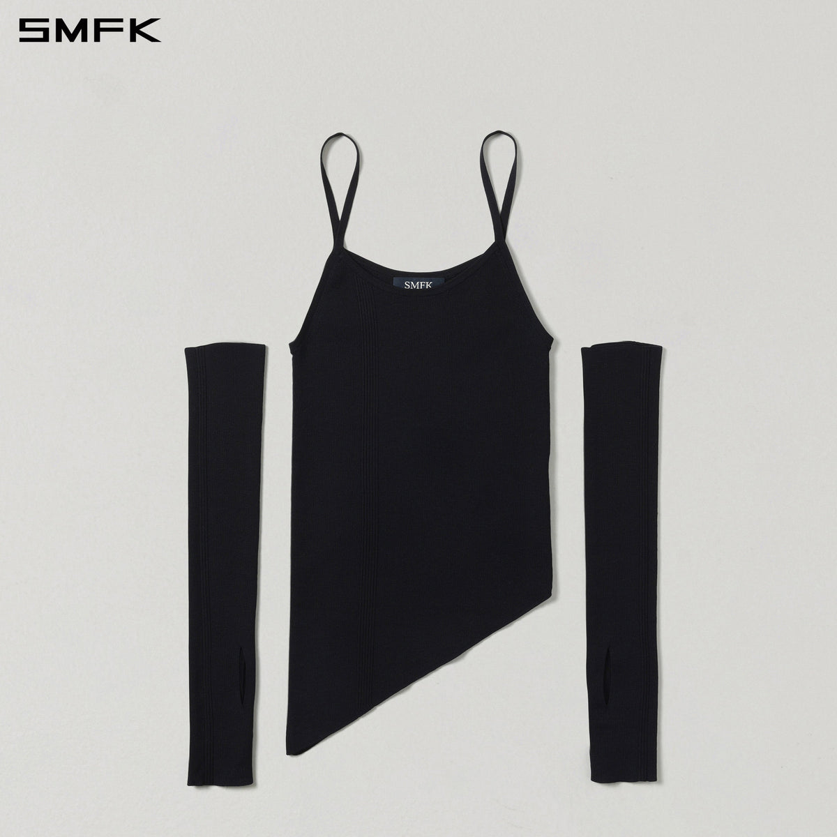 SMFK Myth Aeolus Asymmetry Slim Knit Tencel+Silk Wild Black