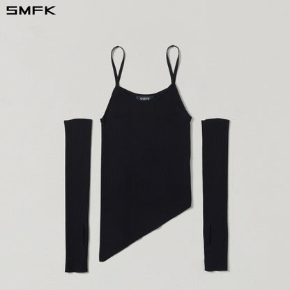 SMFK Myth Aeolus Asymmetry Slim Knit Tencel+Silk Wild Black