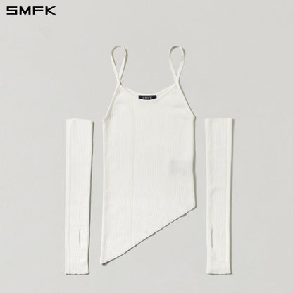 SMFK Myth Aeolus Asymmetry Slim Knit Tencel+Silk Cloud White