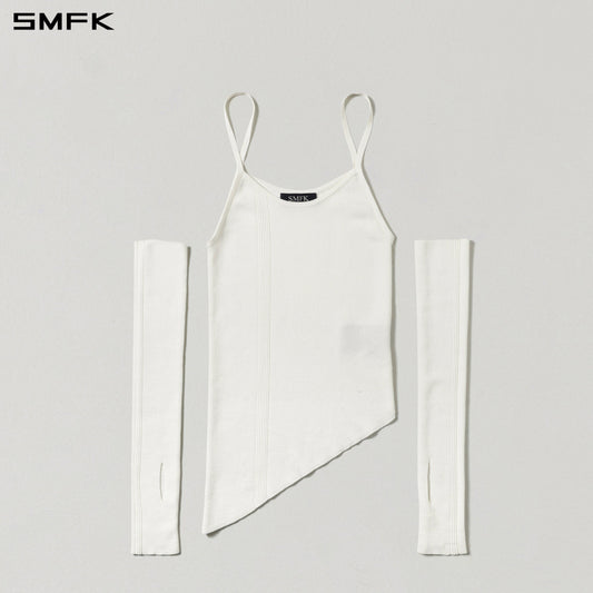 SMFK Myth Aeolus Asymmetry Slim Knit Tencel+Silk Cloud White
